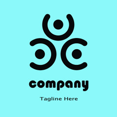 three circle design logo set for a company