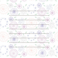 紫系フラワーパターンお手紙フレーム