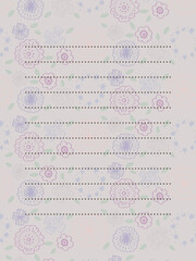 紫系フラワーパターンお手紙フレーム