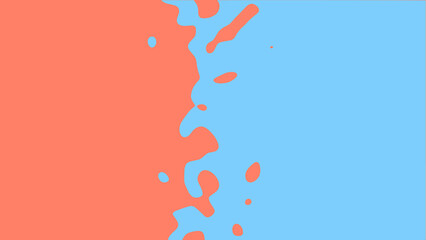 The transition from red to blue with uneven border line, interpenetration of colors. Vector illustration