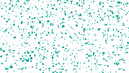 Small green spots on white background, grunge backdrop.