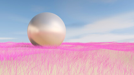 Desert with sky background. 3D illustration, 3D rendering	