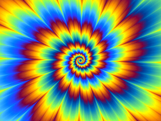 Pulsing fiery flower. Optical illusion of movement.