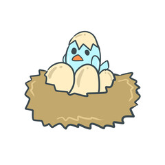 An image of a nest representing N in English