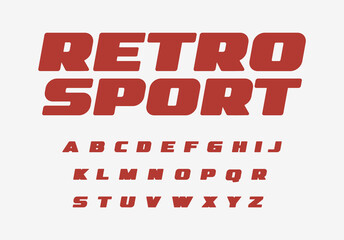 Retro sport font thick alphabet fat letters. Wide bold letter set for vintage car, retro speed race, auto repair shop headline title logo. Big ad type for magazine, shirts lettering. Vector typeset © artyway