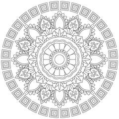 Leaf Flower Petal Coloring Mandala Art Simple Graphic Shape Vector Floral Oriental Outline Vintage Decorative Elements Pattern Illustration Islam Arabic Indian Turkish Mystic Religion Morals Lotus
