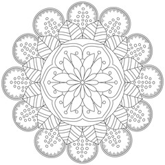 Leaf Flower Petal Coloring Mandala Art Simple Graphic Shape Vector Floral Oriental Outline Vintage Decorative Elements Pattern Illustration Islam Arabic Indian Turkish Mystic Religion Morals Lotus
