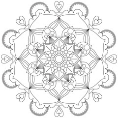 Leaf Flower Petal Coloring Mandala Art Simple Graphic Shape Vector Floral Oriental Outline Vintage Decorative Elements Pattern Illustration Islam Arabic Indian Turkish Mystic Religion Morals Lotus