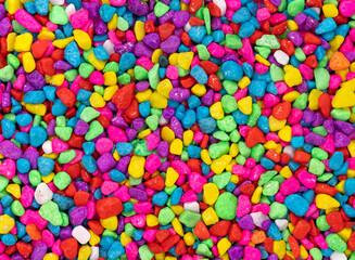 Fototapeta na wymiar Abstract full color pebbles stones texture background