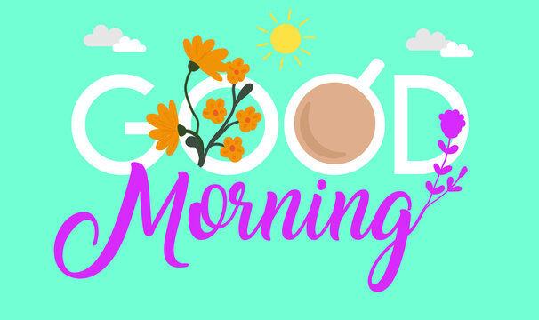 Good morning lettering decorative background