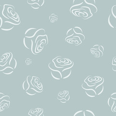 Seamless pattern with white roses