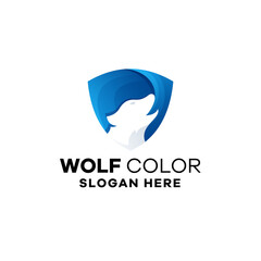 Wolf Color Gradient Logo Template
