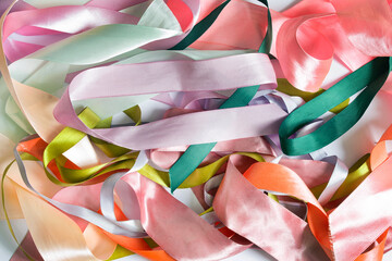 Colorful satin ribbons