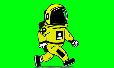 Vector design with astronaut character in space