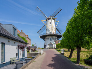 Windmolen d'Orangemolen in Willemstad,, Noord-Brabant province, The Netherlands. Built in  1734