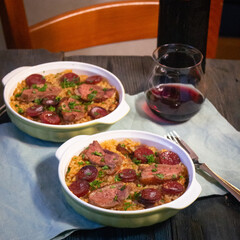 Portuguese style duck rice (Arroz de Pato)