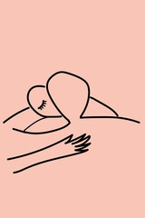 A person who responds in line drawing.
It is suitable for minimal appearance, decorative posters, wall art, and T-shirt printing.Vector