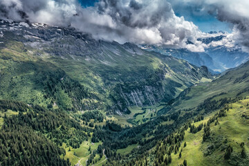 Obraz premium aerial view of the alps in summer 