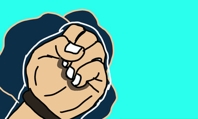 Illustration design with left hand object to commemorate international left hand day