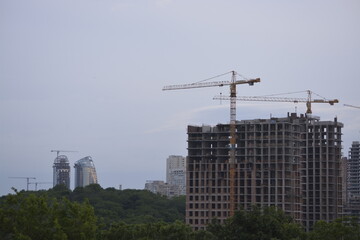 Fototapeta na wymiar construction site with cranes