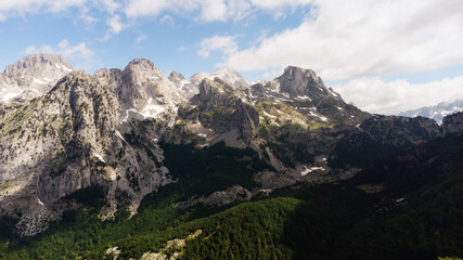 Fototapeta na wymiar Amazing view of mountain in Albanian Alps