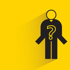 man with question mark icon on yellow background