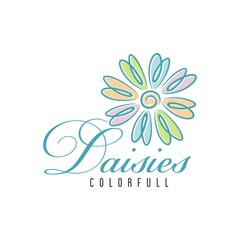Daisy Flower Logo Design Vector Image