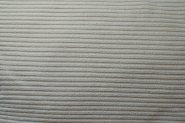 Horizontal wales on white viscose and polyester ribbed fabric