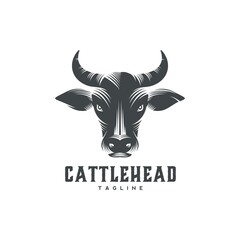 Bull Cattle Cow Head Logo Design Vector Image