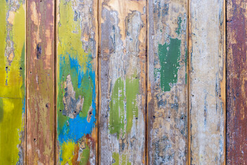 Colorful painted wood wall - texture or background