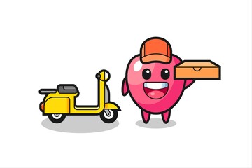 Fototapeta premium Character Illustration of heart symbol as a pizza deliveryman