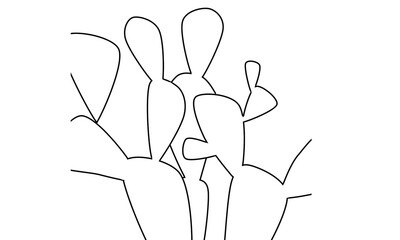 Watercolor design with ornamental cactus plant objects