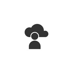 Cloud user icon isolated on white background. Network symbol modern, simple, vector, icon for website design, mobile app, ui. Vector Illustration