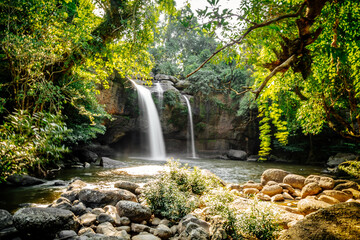 Haew Suwat Waterfall in Khao Yai National Park in Nakhon Ratchasima, Thailand