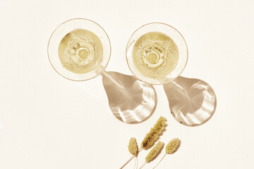 Champagne and grass styled stock scene