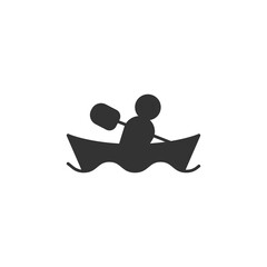 Kayaking icon isolated on white background. Boat symbol modern, simple, vector, icon for website design, mobile app, ui. Vector Illustration