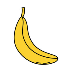 Banana. Doodle style icon.