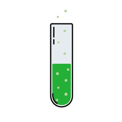 Flask with liquid. Doodle style icon.
