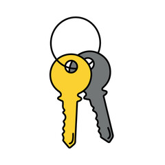 Keys. Doodle style icon.
