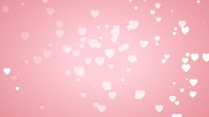 Lots of floating white hearts on pink background.