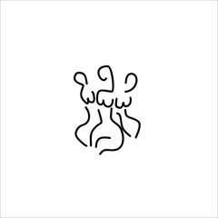 The three Graces line art icon design