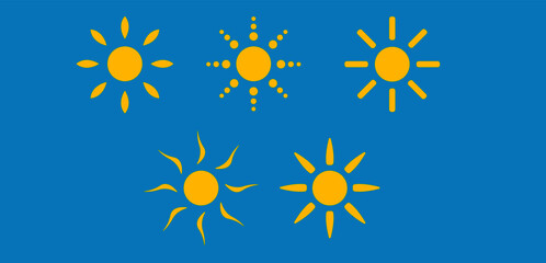 vector sun icons.vector sun sets.