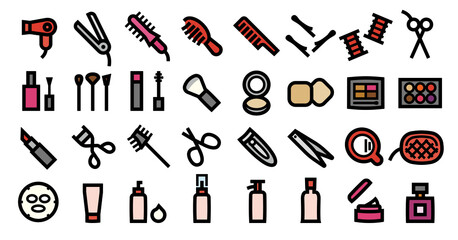 Beauty Cosmetics Icon (Bold outline Color version)