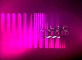 Bright neon color techno abstract background, shiny glowing neon lines in the dark background