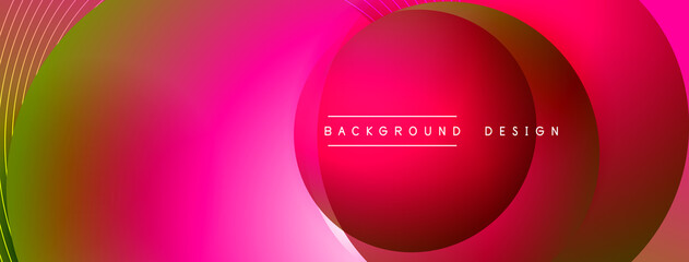 Gradient circles with shadows. Vector techno abstract background. Modern overlapping forms wallpaper background, design template