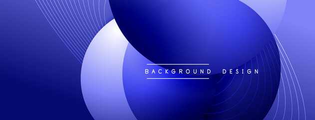 Gradient circles with shadows. Vector techno abstract background. Modern overlapping forms wallpaper background, design template