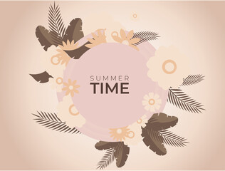 Obraz premium Trendy abstract art templates with floral and geometric elements. Suitable for social media posts, mobile apps, banners design and web or internet ads. Vector fashion backgrounds. Autumn background