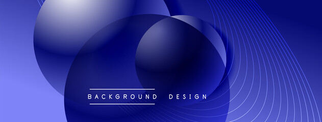 Gradient circles with shadows. Vector techno abstract background. Modern overlapping forms wallpaper background, design template