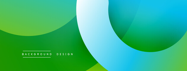 Abstract overlapping lines and circles geometric background with gradient colors