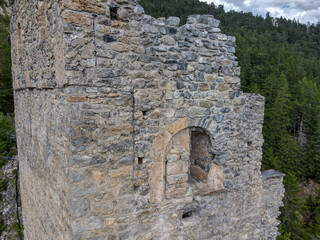 Ruins of Belfort castle near Brienz on the Swiss alps
